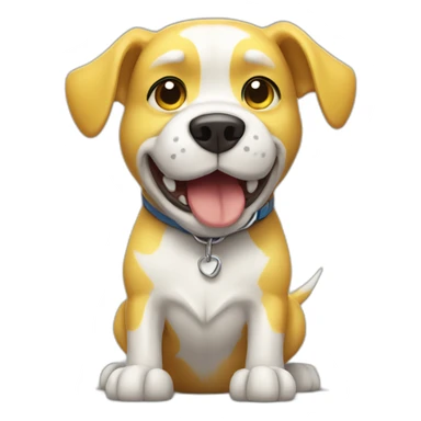 yellow and white dog with muscles and thumbs up showing the whole body sticker