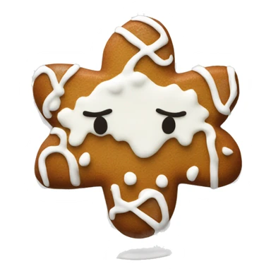 Simple Gingerbread with white frosting on a white plate  sticker