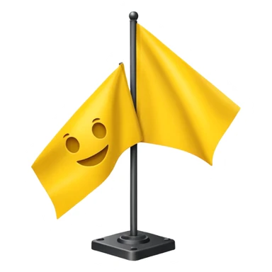 Apple emoji yellow flag with a triangular shape on an iron base sticker