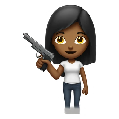 Girl with fake gun sticker