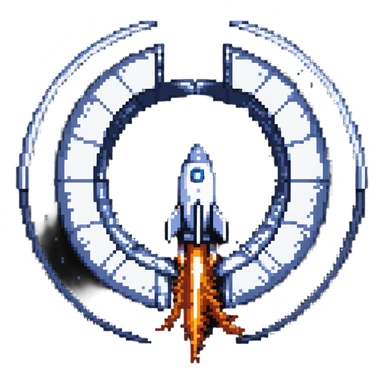 rocket entering a portal wormhole sticker