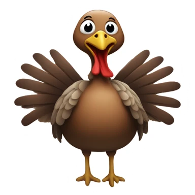 Turkey with shock/scared face and wings on face sticker