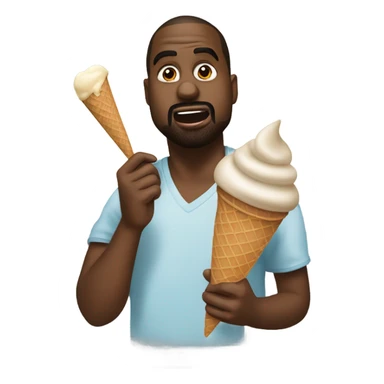 kanye west eating icecream  sticker