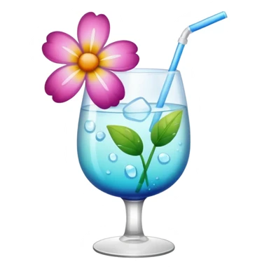 realistic aesthetic drink with flower decor sticker