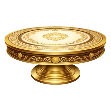 ancient big gold round meeting table sticker