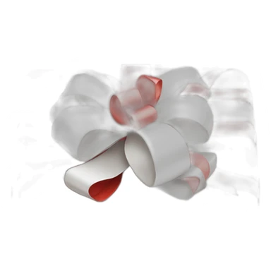 White gift with a red ribbon sticker