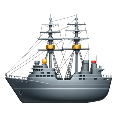 2D Emoji of an frigate sticker