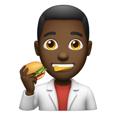 black guy eating a hamburger sticker