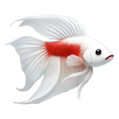 White betta fish happy, external fins red not white but the body and head white  sticker