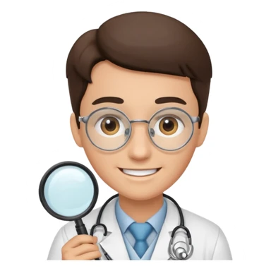 medico com uma lupa sticker