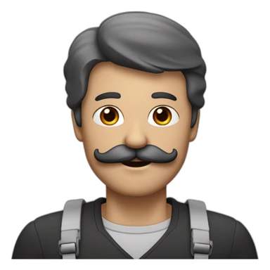 Un homme avec une moustache carré noire sous le nez, des cheveux noirs plaqués, un képi rouge et gris et le bras levé à 45 degrés  sticker