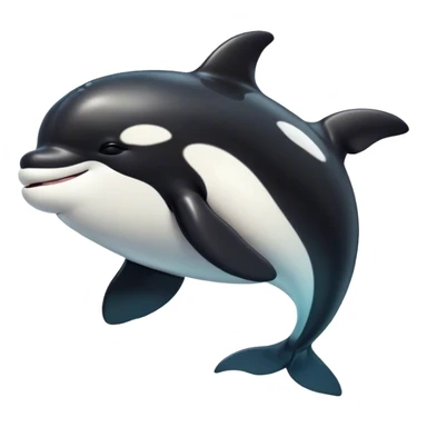 Meme-Worthy Cute Sleeping orca Portrait Emoji, Head resting peacefully with a contented smile, showcasing a smooth black-and-white body with gently drooping fins and eyes softly closed in serene slumber, Simplified yet adorably endearing features, highly detailed, glowing with a soft, drowsy deep-sea light, high shine, relaxed and utterly lovable, stylized with an air of playful oceanic laziness, soft glowing outline, capturing the essence of a sleeping orca that feels destined to become the next viral icon of adorable marine rest! sticker