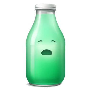 Mint green soda in bottle no face sticker