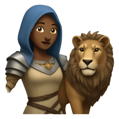 medieval woman with a lion sticker