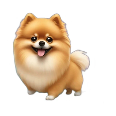 A Pomeranian, who goes down a slide sticker