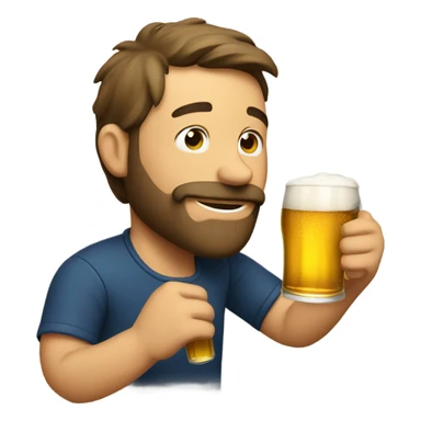 guy drinking a beer sticker