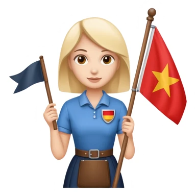 flat Flag holder woman sticker