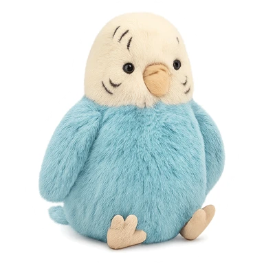 cute sky blue budgie jellycat plushie sticker