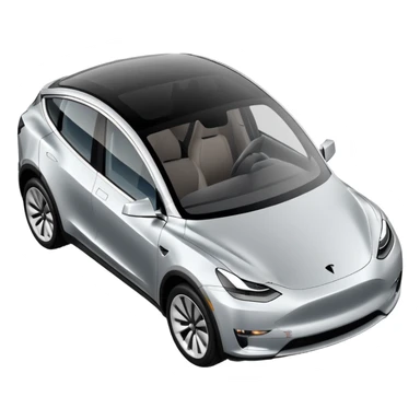 A Tesla Model Y parallel parking in front of a store, from above sticker