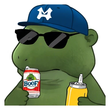 Bear drinking beer sticker