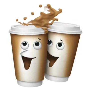 two coffee cups coming together in che sticker