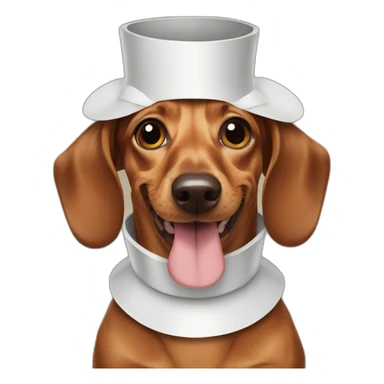 smiling dachshund with Elizabethan collar sticker