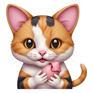 A cat holding a dead mouse in its mouth sticker