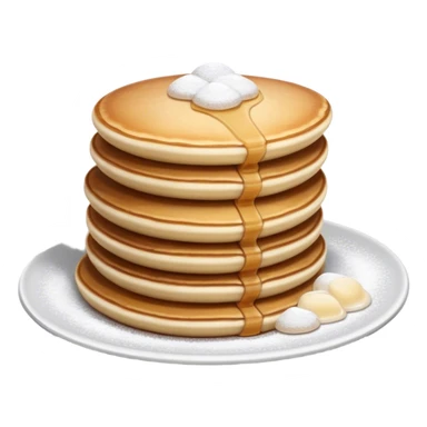 Poffertjes Cinematic Realistic Poffertjes Dessert Emoji, depicted as small, fluffy Dutch pancakes dusted with powdered sugar, rendered with lifelike textures and warm, inviting lighting. sticker