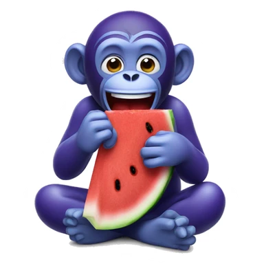 Monkey eating watermelon and drinking grape kool aid sticker