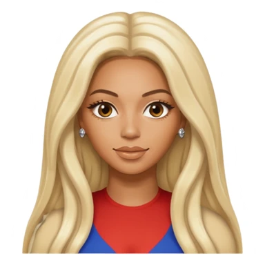 Beyonce with long platinum blonde hair sticker
