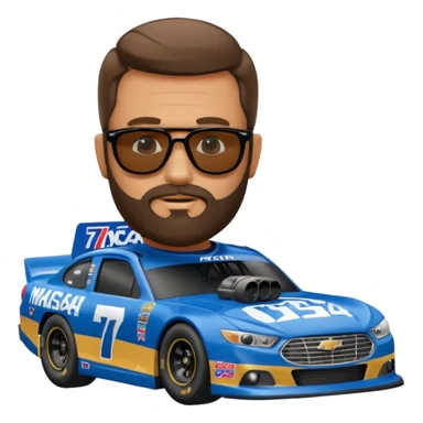 bearded lawyer driving a nascar number 74 sticker