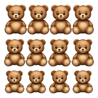 Design a set of emojis featuring a teddy bear as the main theme.  sticker