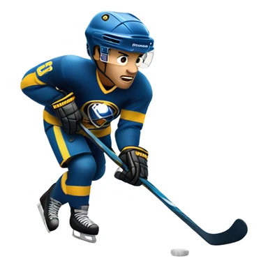Golden hockey player sticker