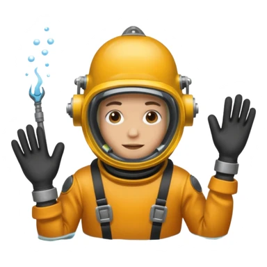 Una persona soldando bajo agua sticker