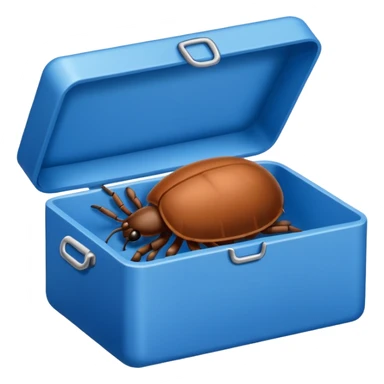 a tick inside a blue box sticker