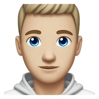 A slavic guy with blue eyes, light skin, shaved dark hair under 0.5, white T-shirt clothes, silver earring piercing with cross on left ear. sticker