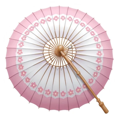 A beautiful pretty cute pastel pink and white parasol with sakura patterns  sticker