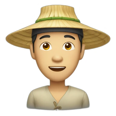 chinese man in bamboohat sticker