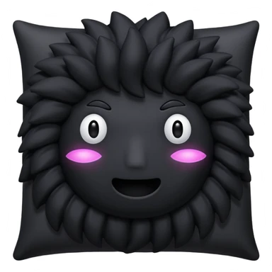 a black  pillow with dark aura coming out of it  without face  sticker