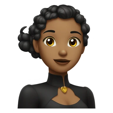 Gato negro con una chica pelo negro lacio y piel clara sticker