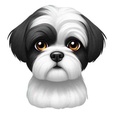 Black and white Shih Tzu with a black head ￼ sticker