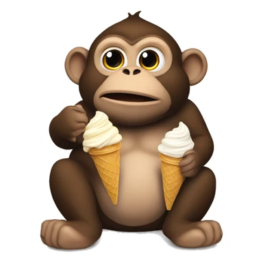 A fat monkey eating ice cream while think of a girl name hadlee sticker