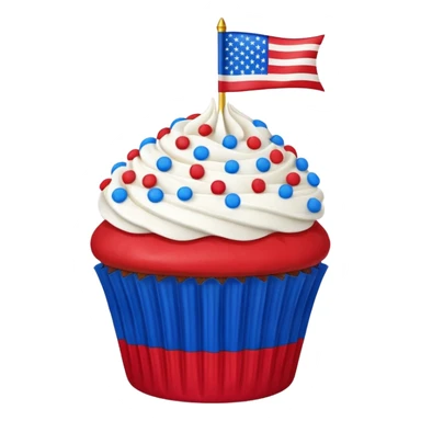 4th of july cupcake flag sticker