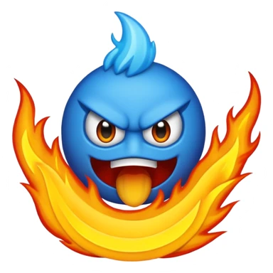 Rayos, centellas y fuego con expresiones de furia extrema azul sticker