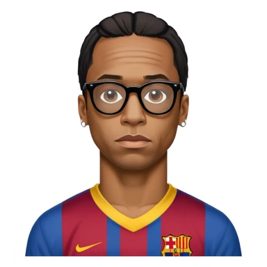 Travis Scott in black glasses and Barcelona jersey sticker