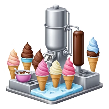 Ice cream factory with machines and production lines sticker