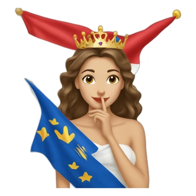 Princess Asturias kissing flag sticker