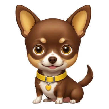Chihuahua color chocolate con un collar amarillo sticker