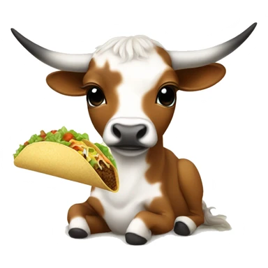 baby longhorn eating taco   sticker