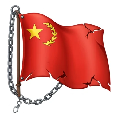 red flag with chains inside sticker